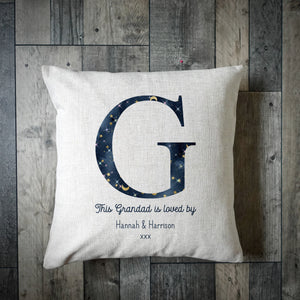 Personalised This Grandad Is Loved By Cushion Cover