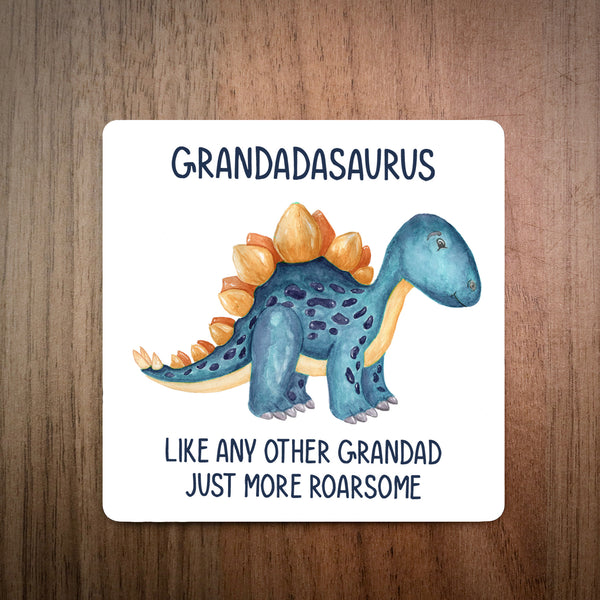 Grandadasaurus Card Personalised Best Grandadasaurus Coaster - EllieBeanPrints
