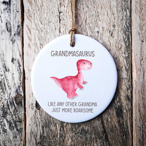 Grandmasaurus Dinosaur Hanging Ornament