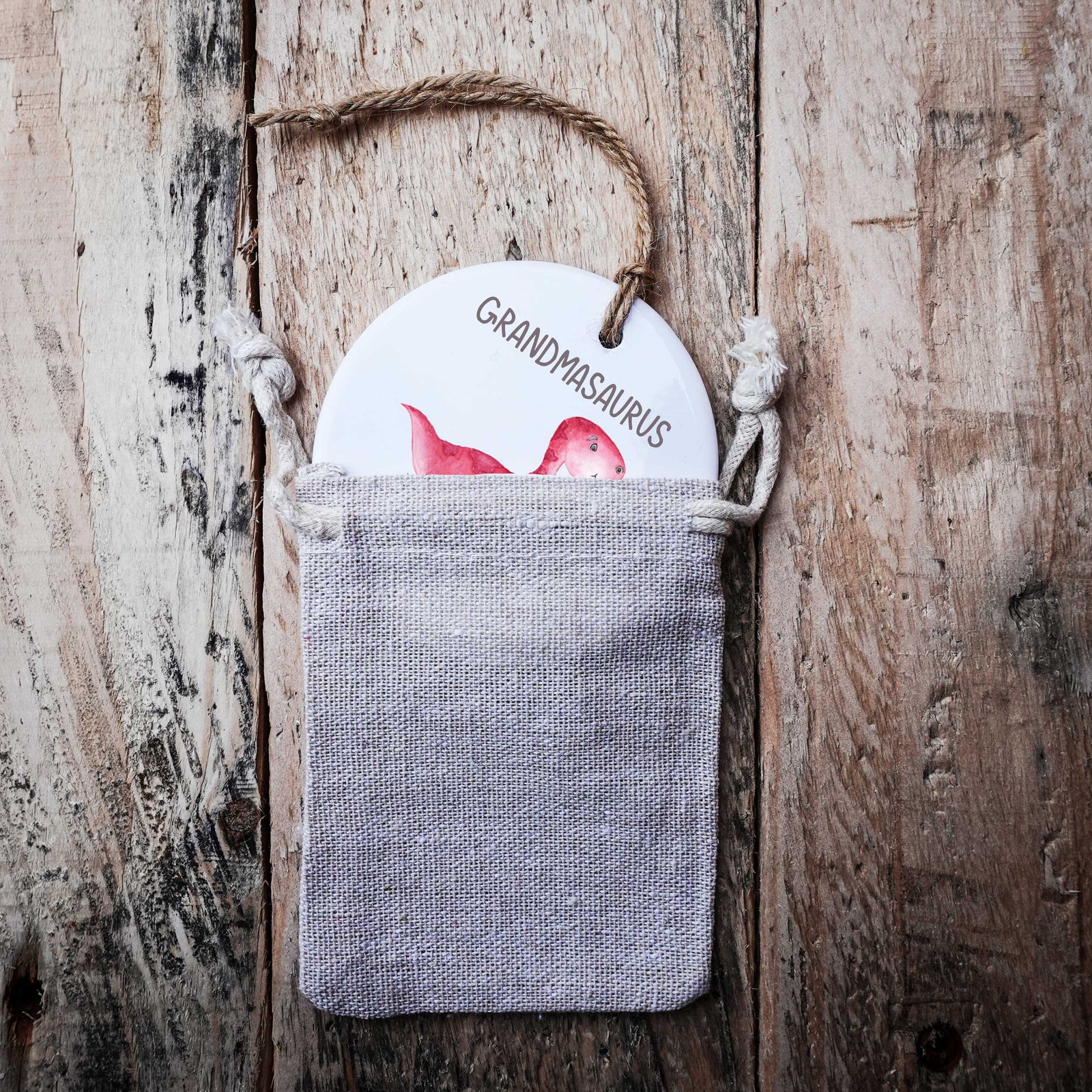 Grandmasaurus Dinosaur Hanging Ornament