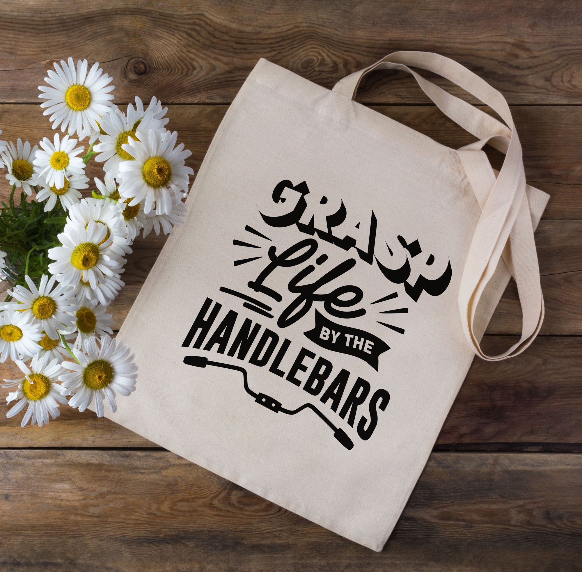 Grasp Life By The Handlebars Cycling Tote Bag