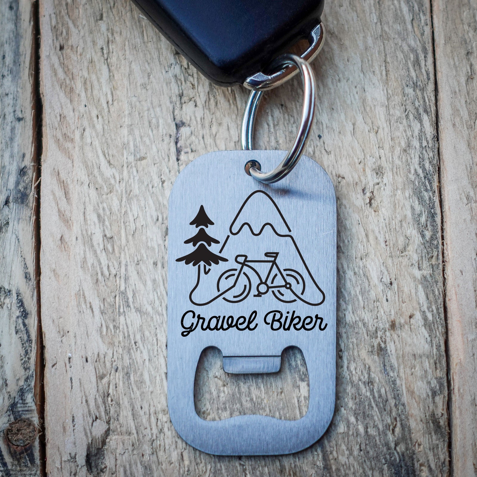 Gravel Biker Key Ring Bike Bottle Opener