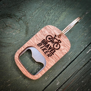 Gravel Biker Bottle Opener Key Ring