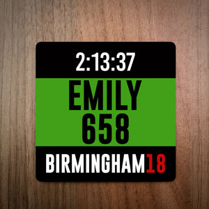 Personalised Birmingham Half Marathon Race Bib Coaster