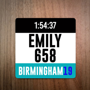 Personalised Birmingham Half Marathon Race Bib Coaster