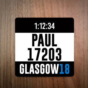Personalised Great Scottish Run Bib Coaster
