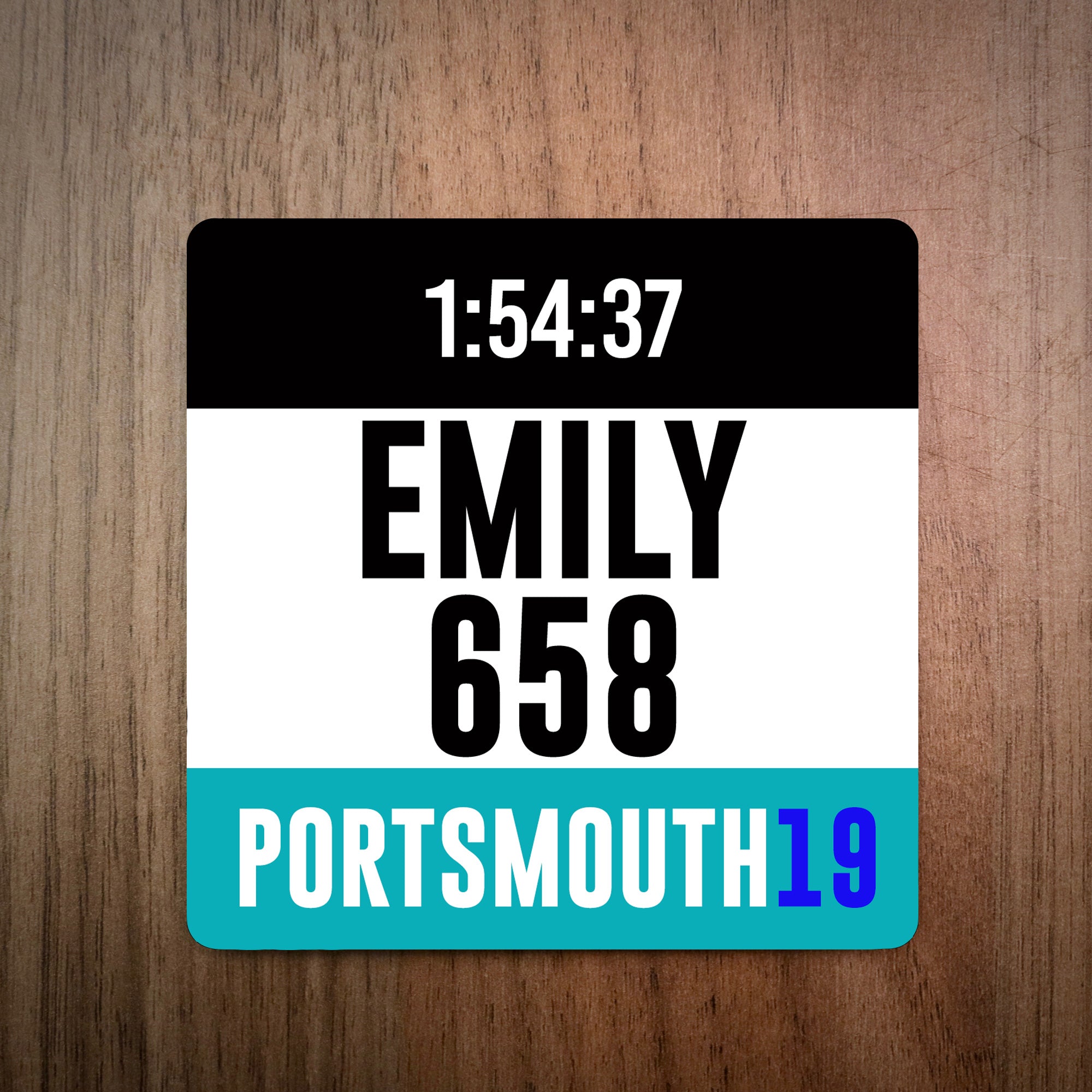 Personalised Portsmouth Half Marathon Race Bib Coaster