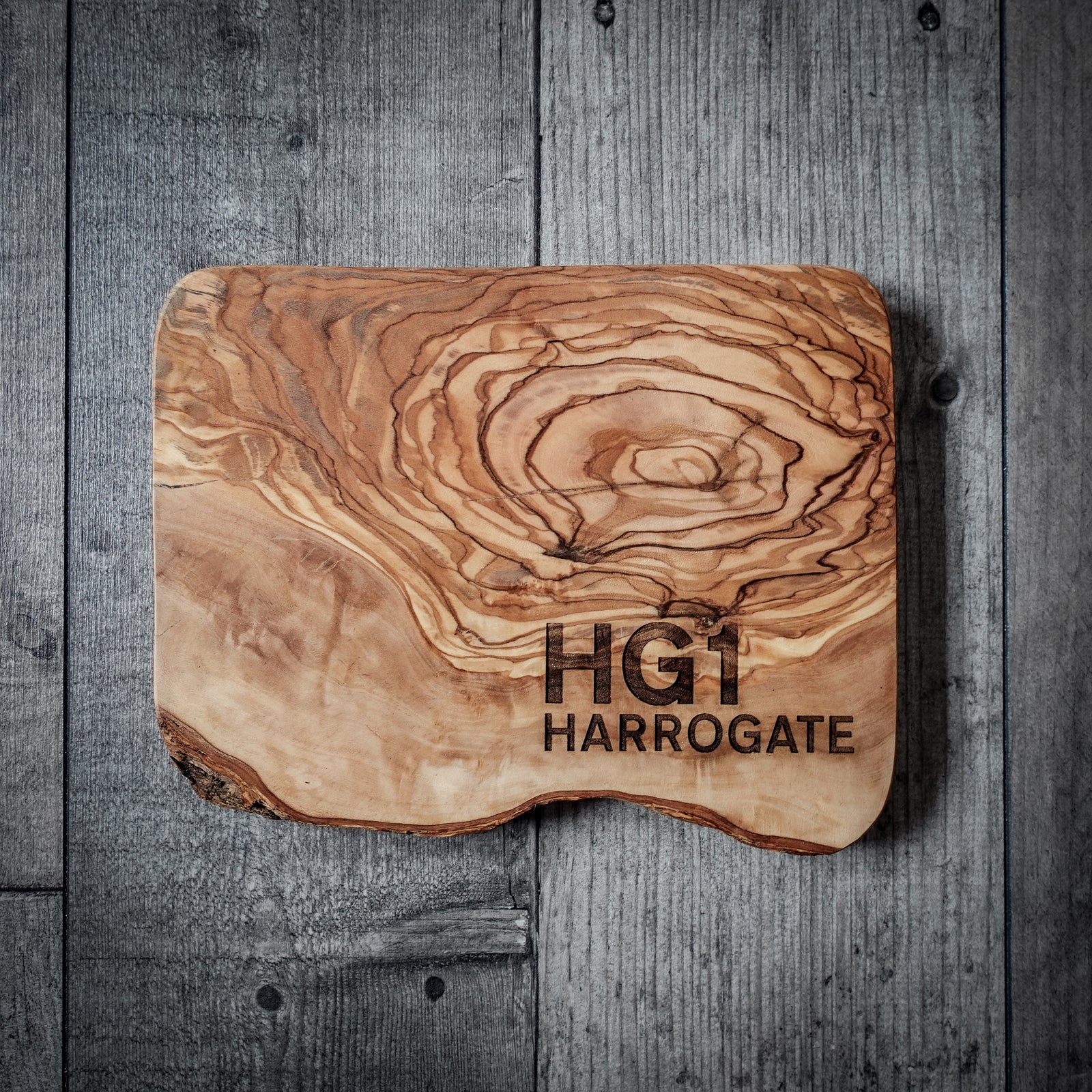 Personalised Postcode Chopping Board - Olive Wood