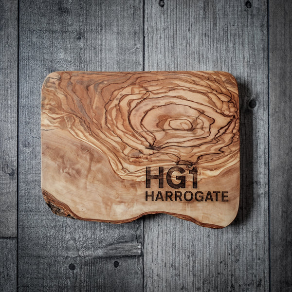 Postcode Board Personalised Postcode Chopping Board - Olive Wood - EllieBeanPrints