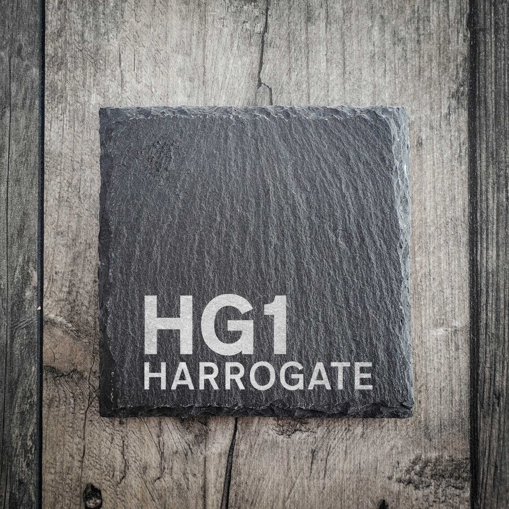 Postcode Coasters HG1 Personalised Postcode Coaster - EllieBeanPrints