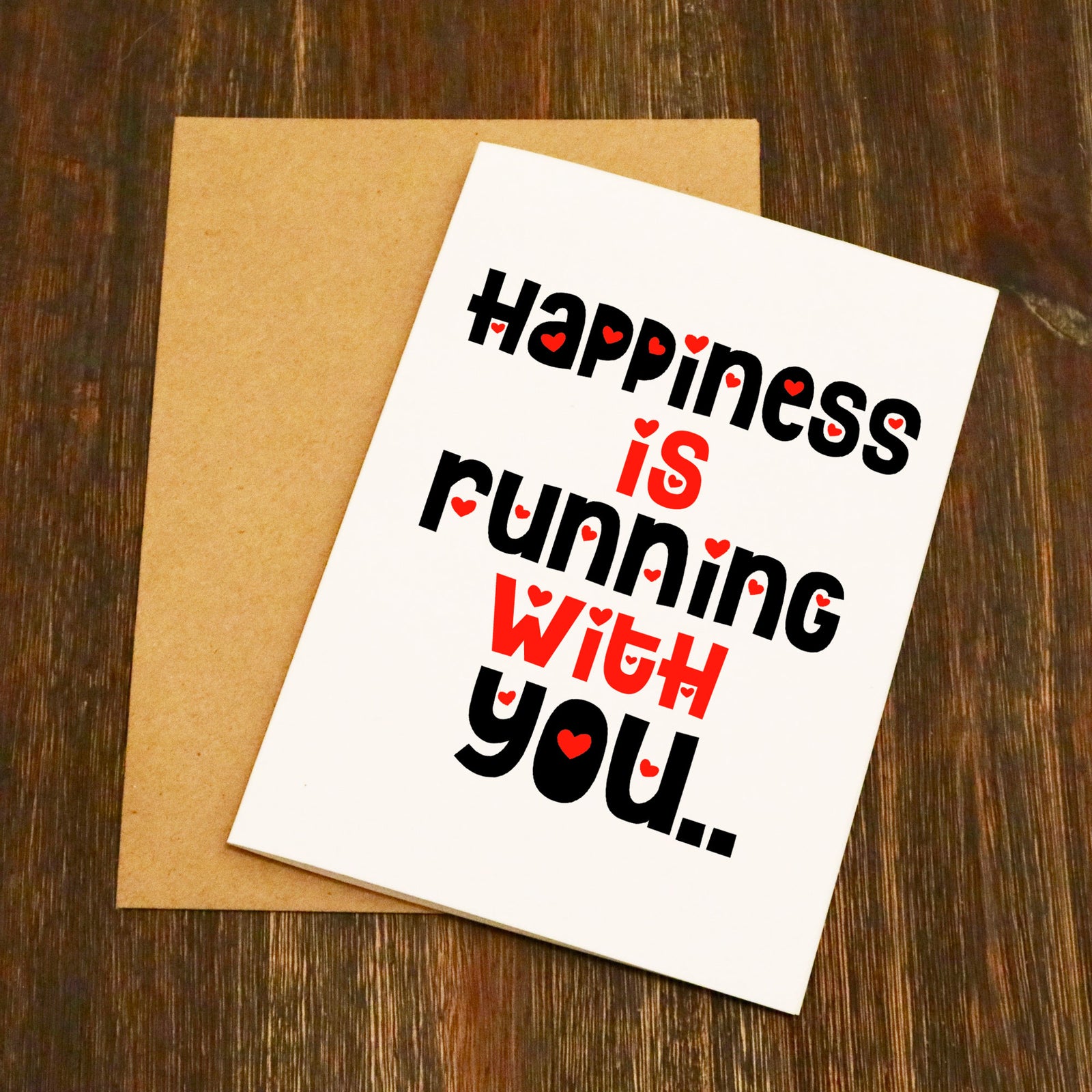 Happiness Is Running With You Valentine's Card