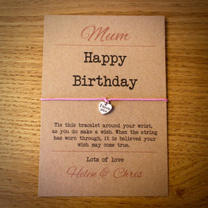 Happy Birthday Wish Bracelet & Personalised Postcard