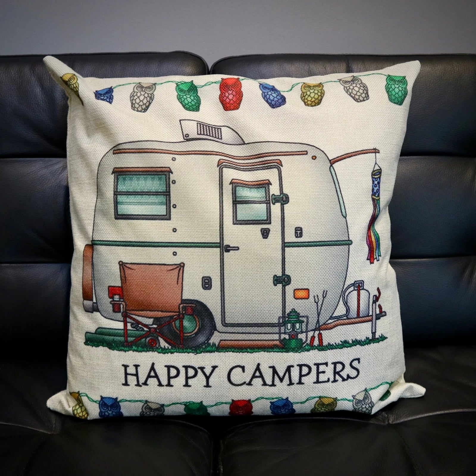 Happy Campers Caravan Cushion Cover