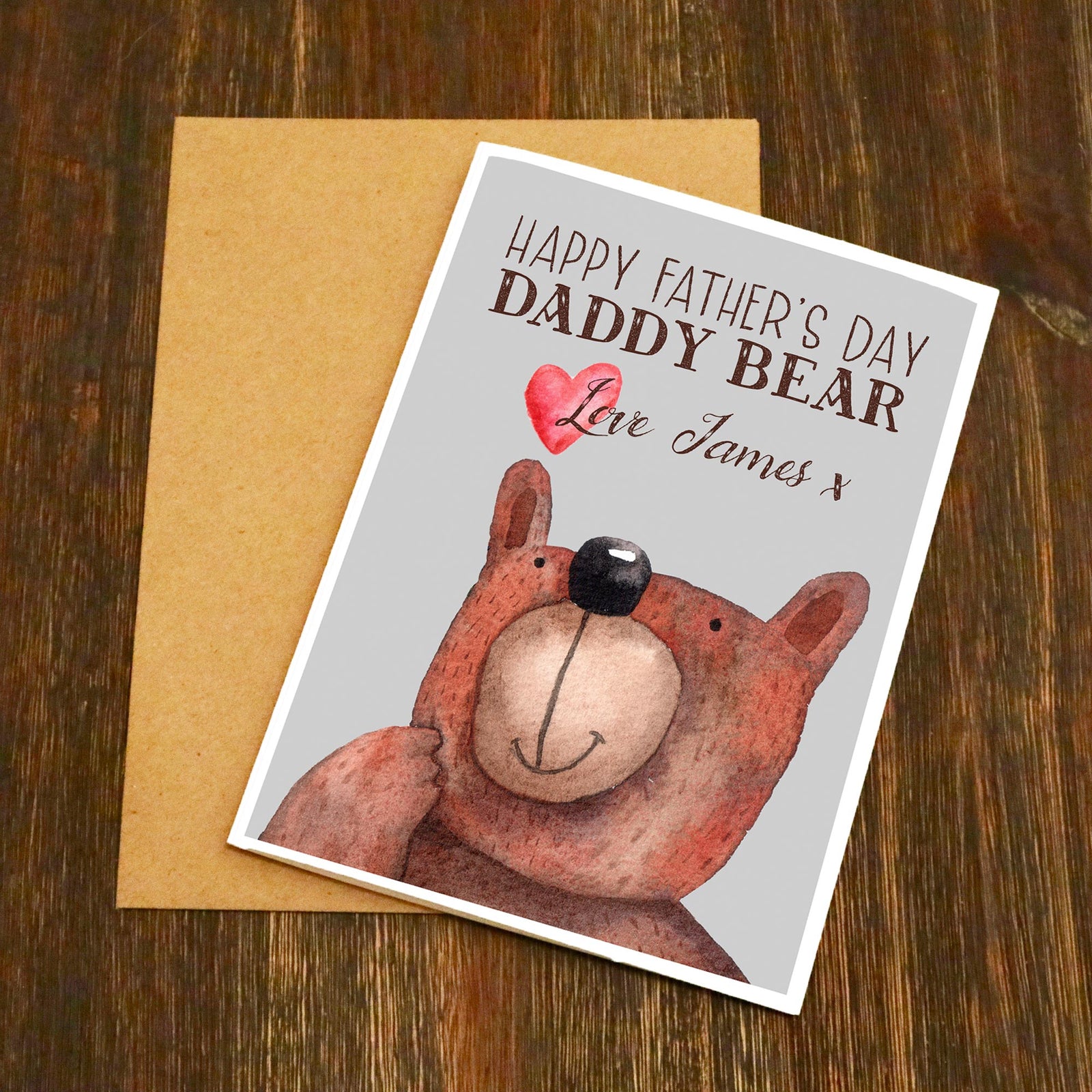 Daddy Bear Personalised Father's Day Card