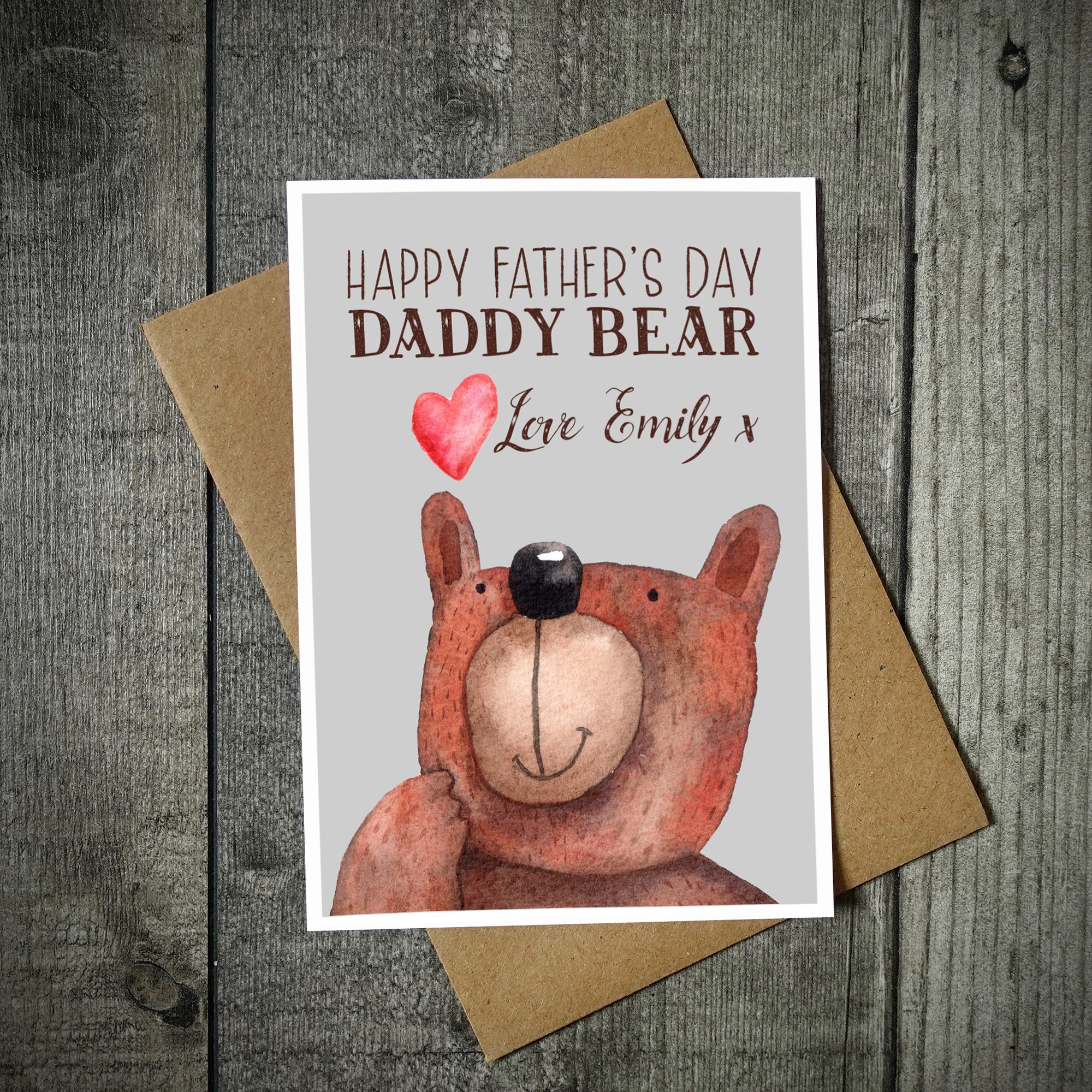 Daddy Bear Personalised Father's Day Card