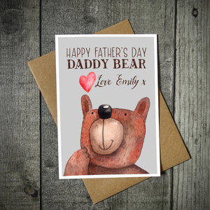 Daddy Bear Personalised Father's Day Card