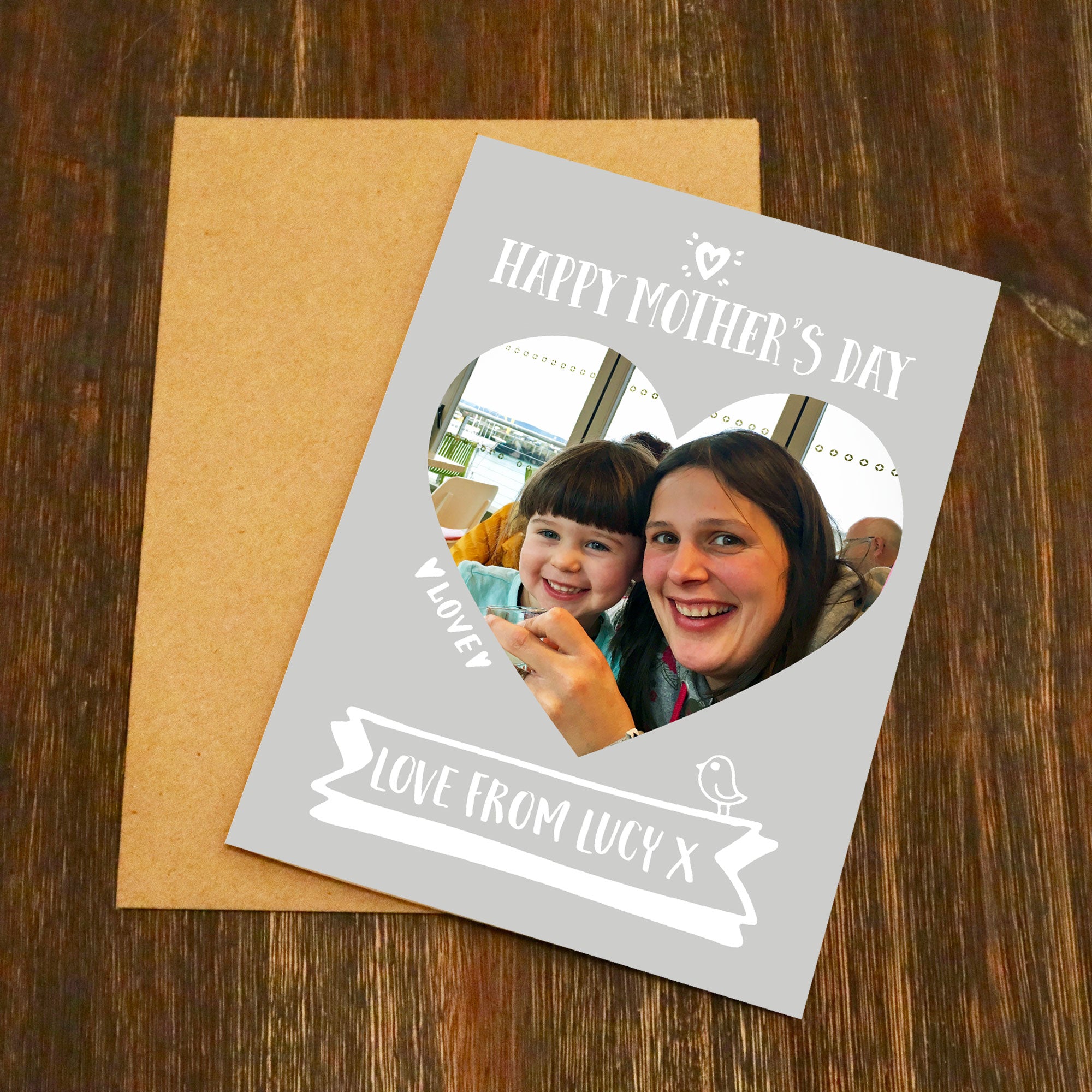 Happy Mother's Day Personalised Heart Photo Card