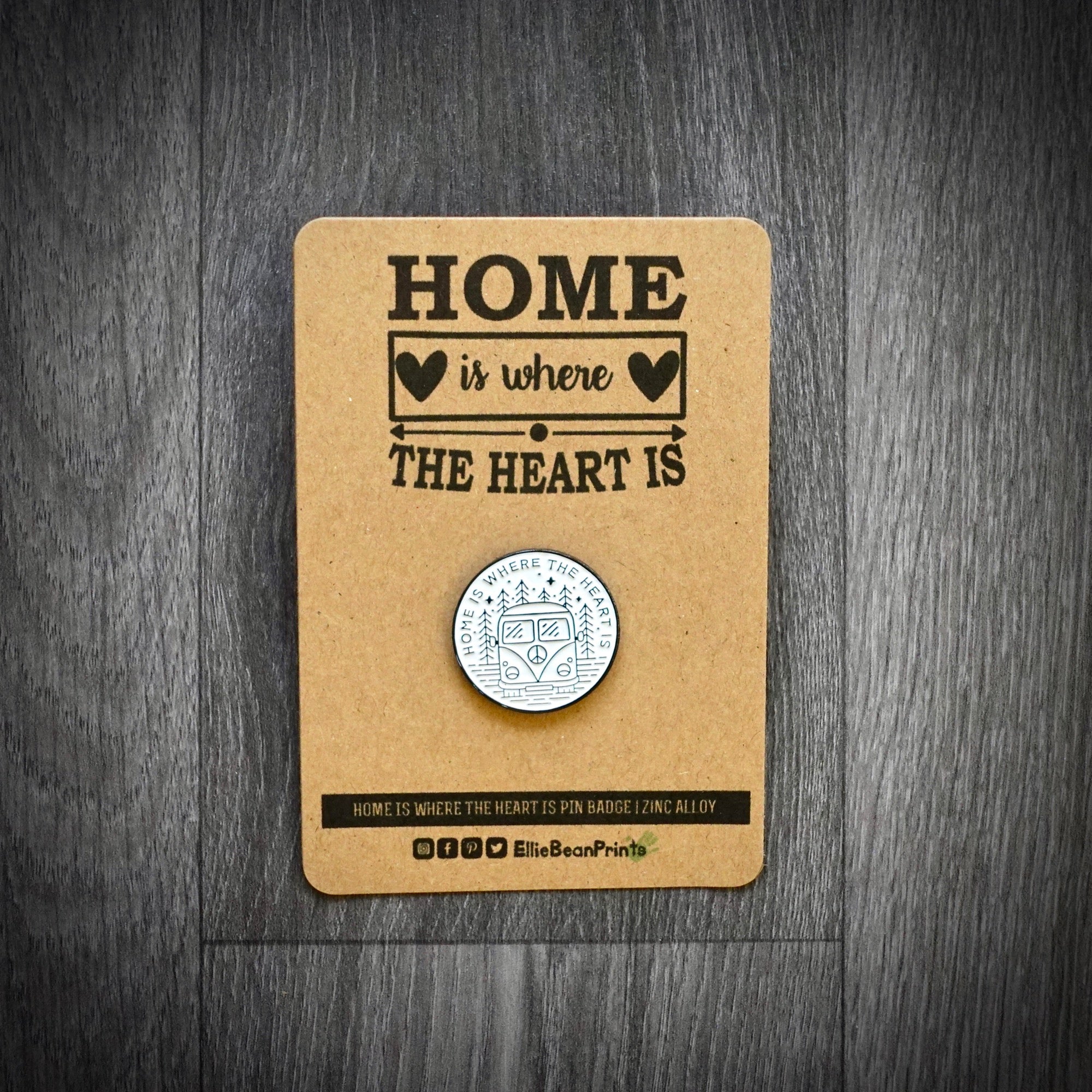 Home Is Where The Heart Is Camper Van Enamel Pin Badge