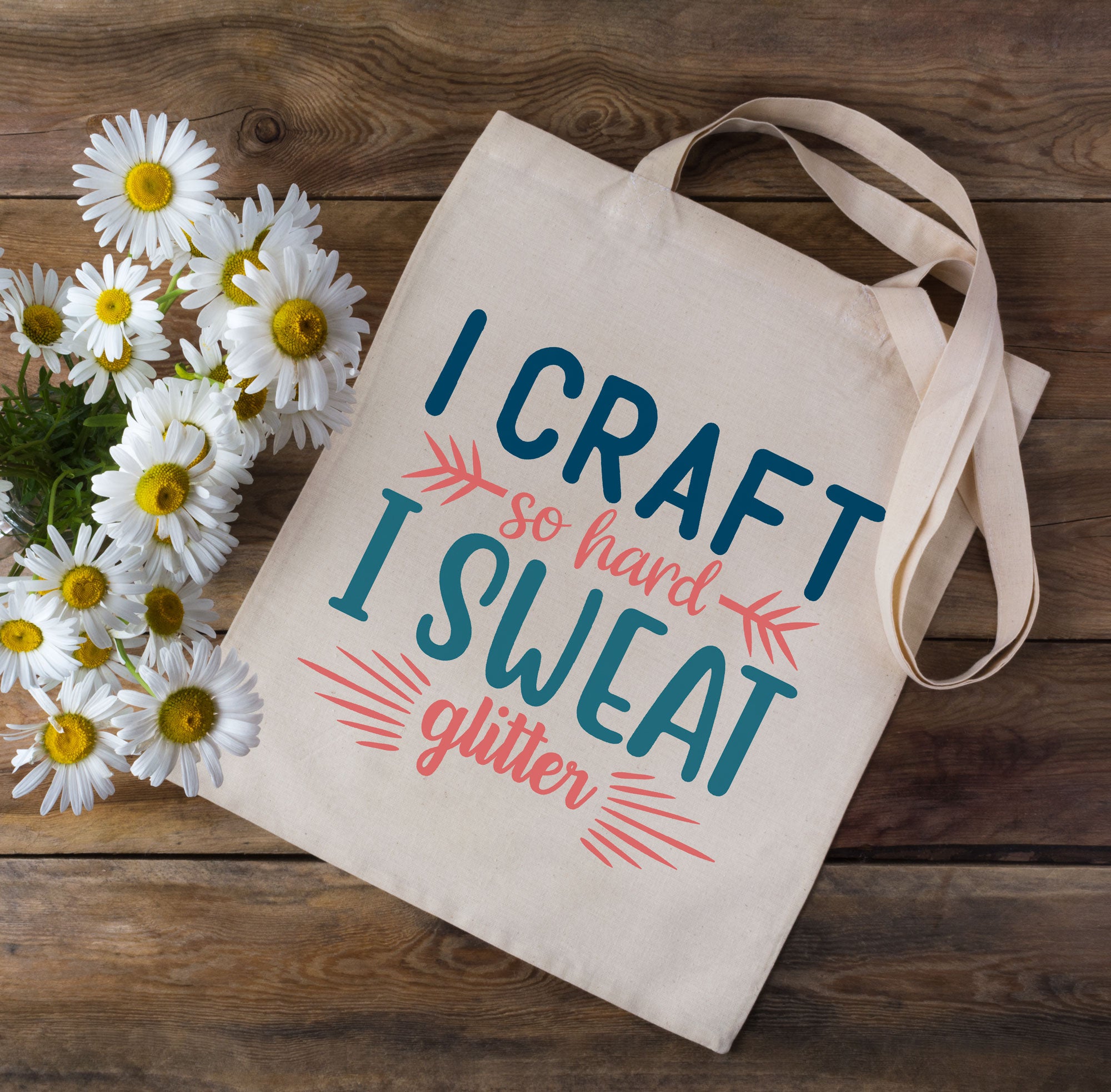 I Craft So Hard I Sweat Glitter Tote Bag