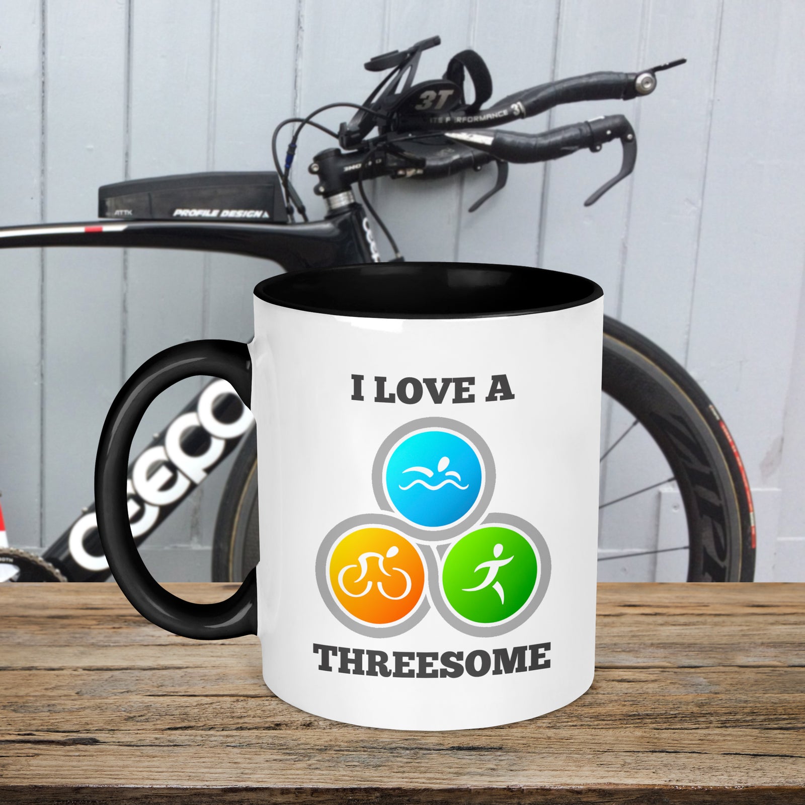 I Love A Threesome Triathlon Mug