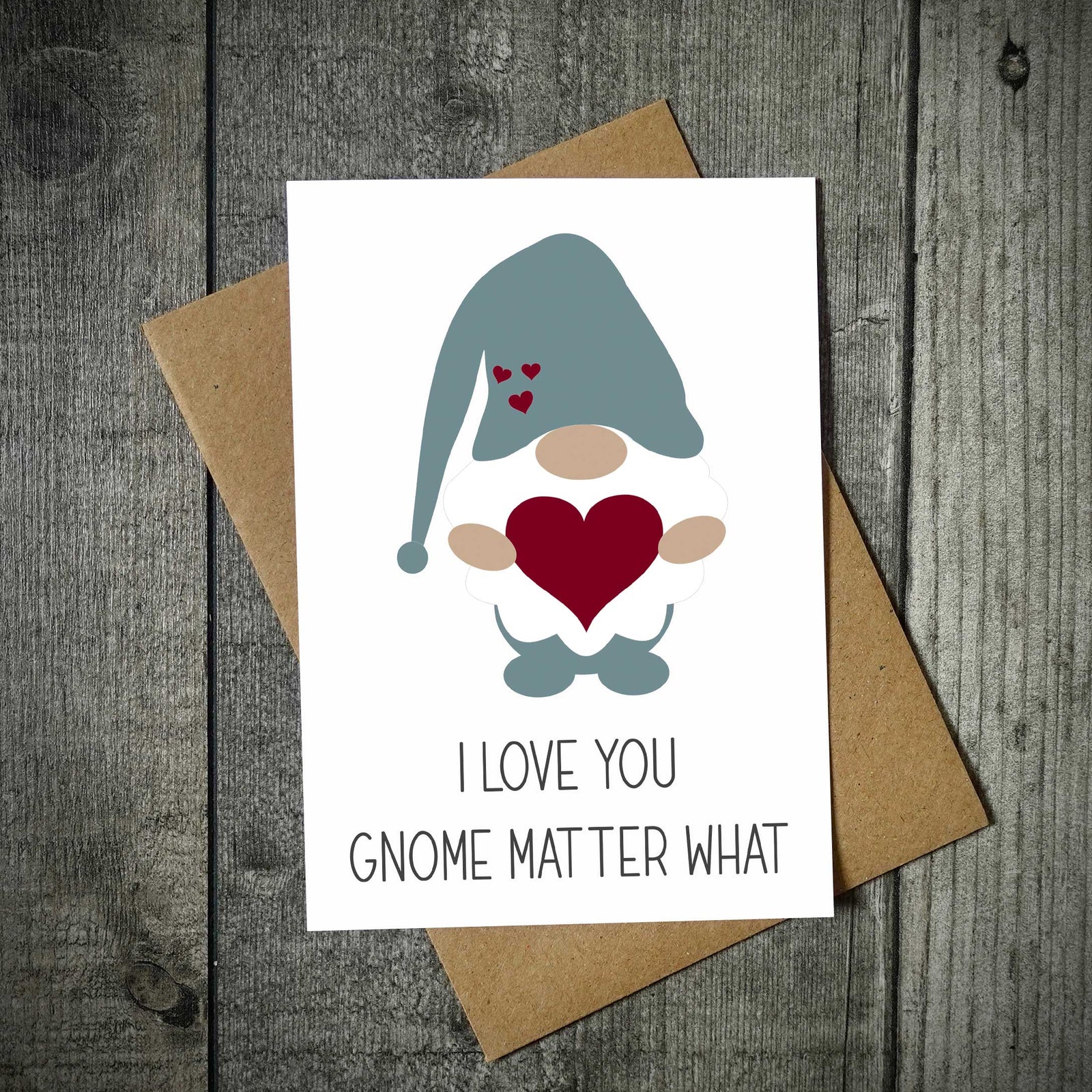 Cute I Love You Gnome Matter What Valentine's Card
