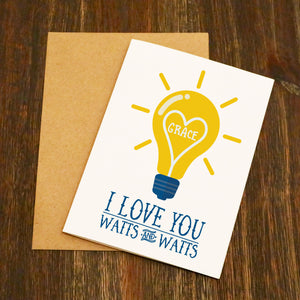 I Love You Watts & Watts Personalised Valentine's Card