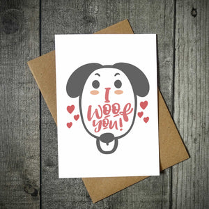 I Woof You Doggy Valentine's Card