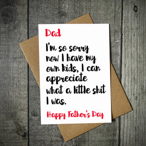 I'm So Sorry Father's Day Card