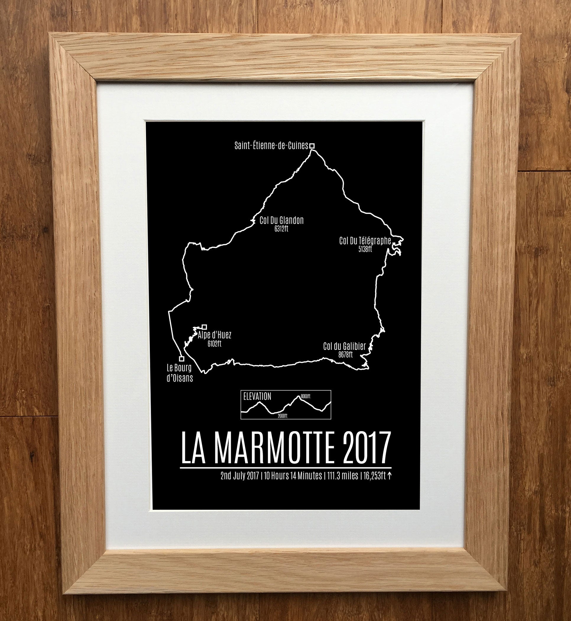 La Marmotte Sportive GPS Personalised Print