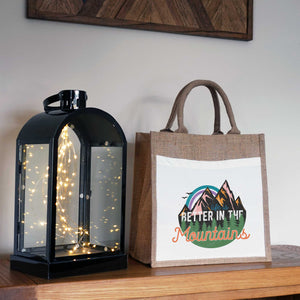 Life Is Better In The Mountains Retro Jute Bag