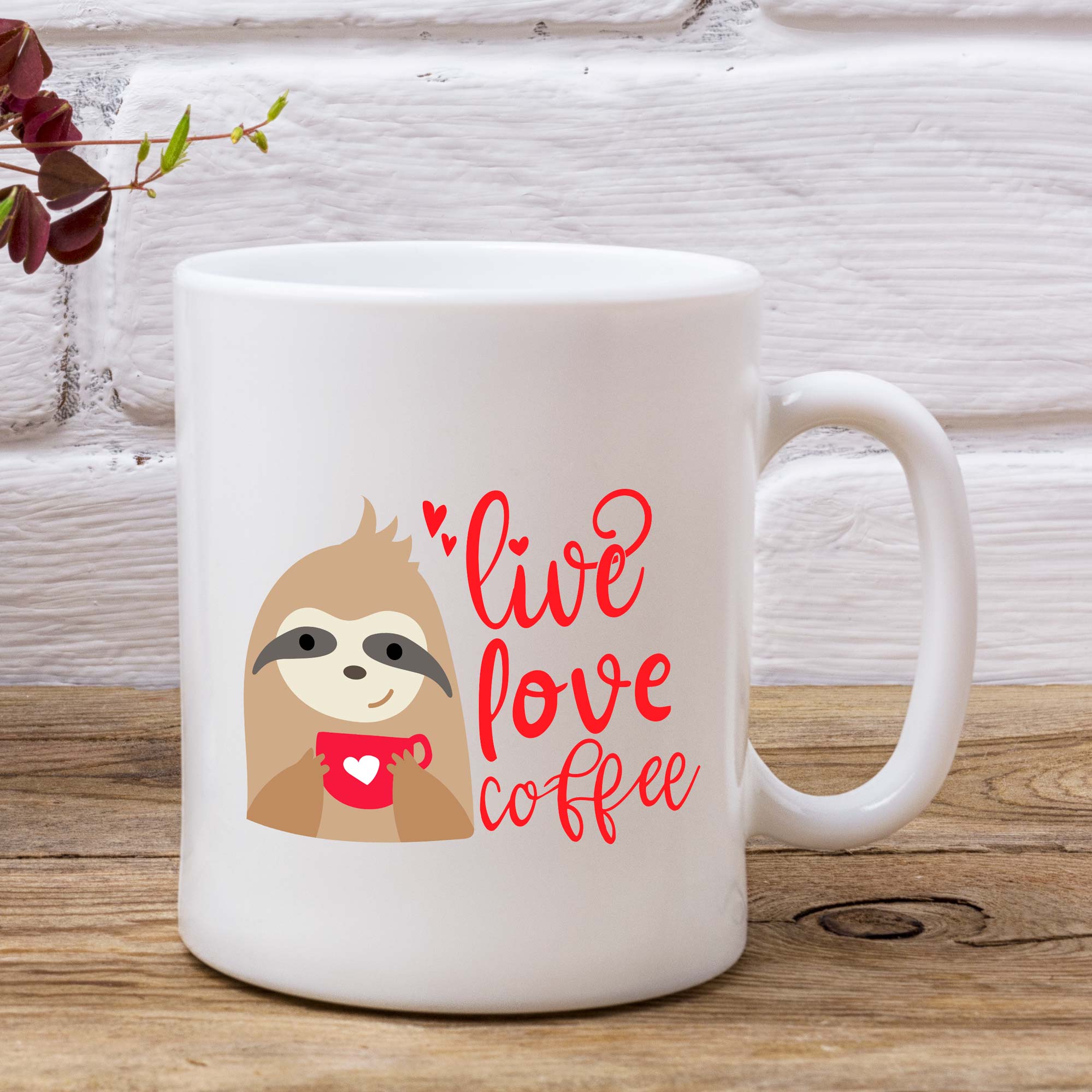 Live Love Coffee Sloth Mug