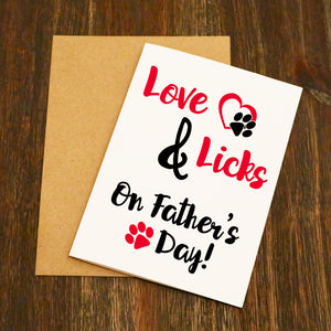 Love & Licks On Father's Day Doggy Father's Day Card