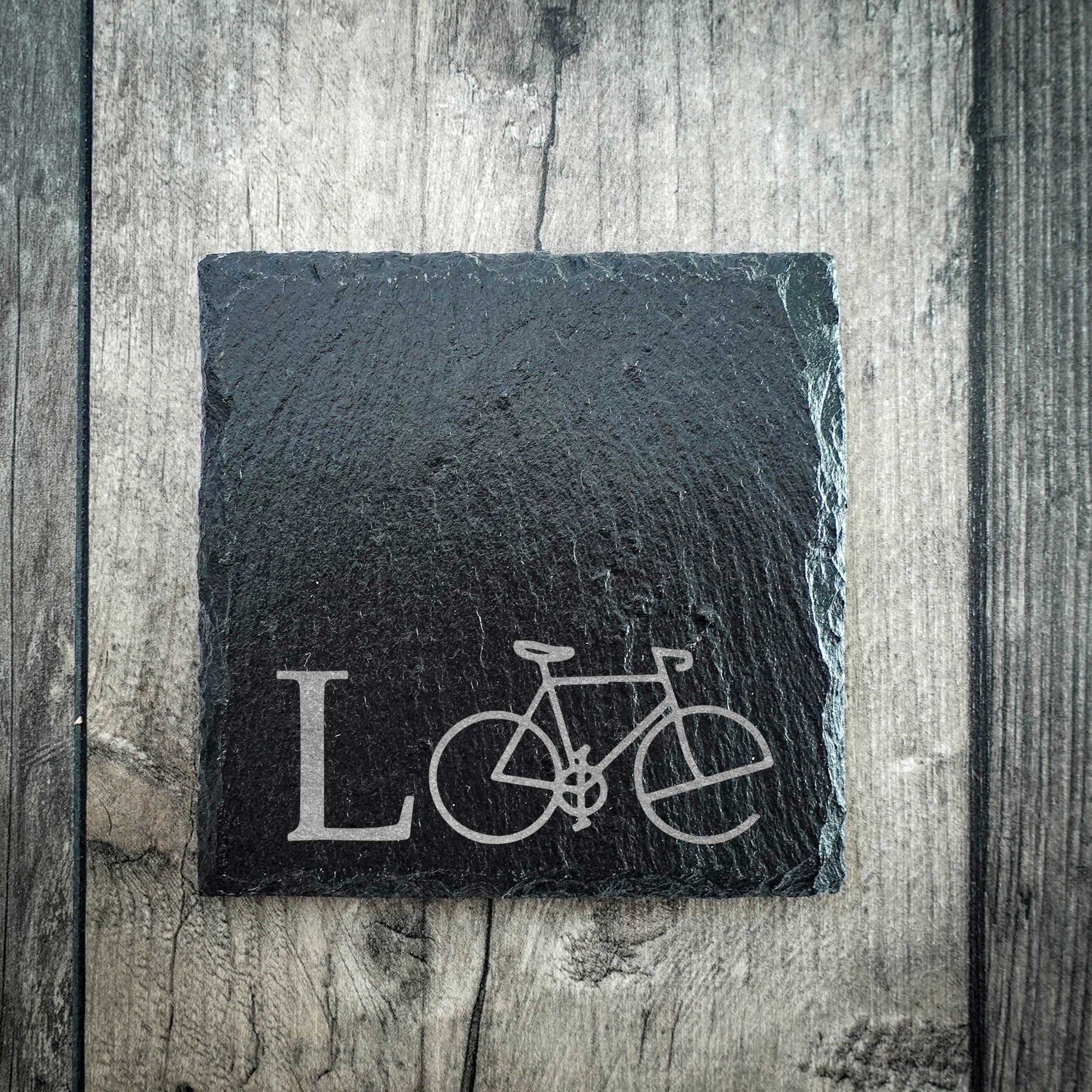 Love Bike Riven Slate Coaster