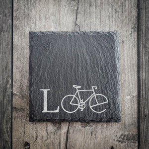 Love Bike Riven Slate Coaster