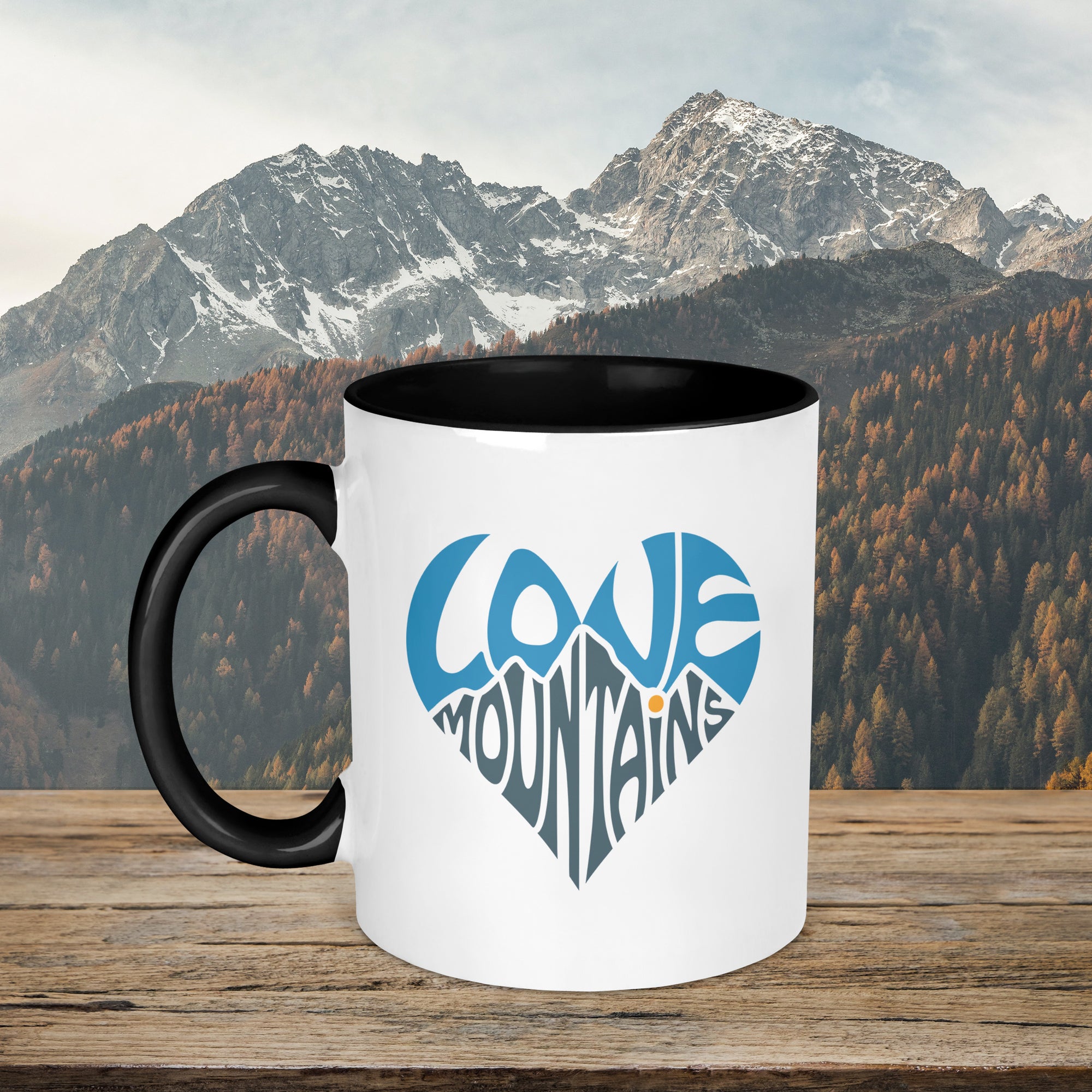 Love Mountains Heart Mug