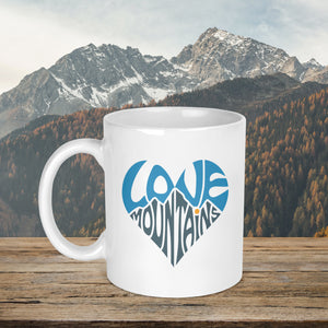 Love Mountains Heart Mug
