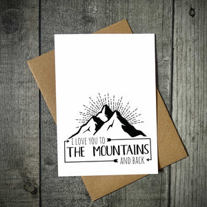 I Love You To The Mountain's And Back Valentine's Card