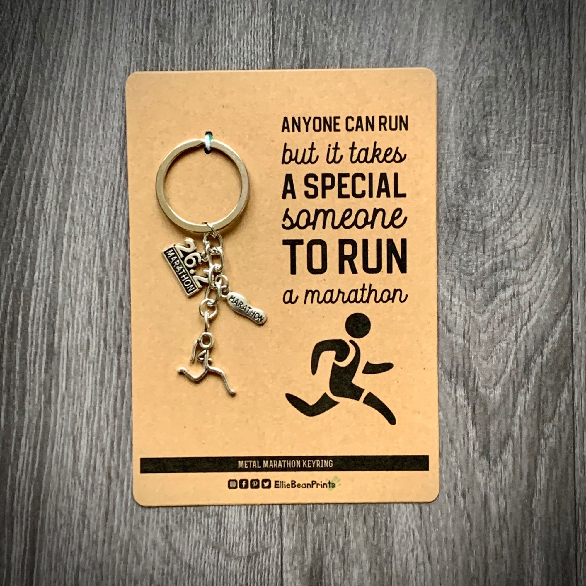 Marathon 26.2 Running Key Ring EllieBeanPrints