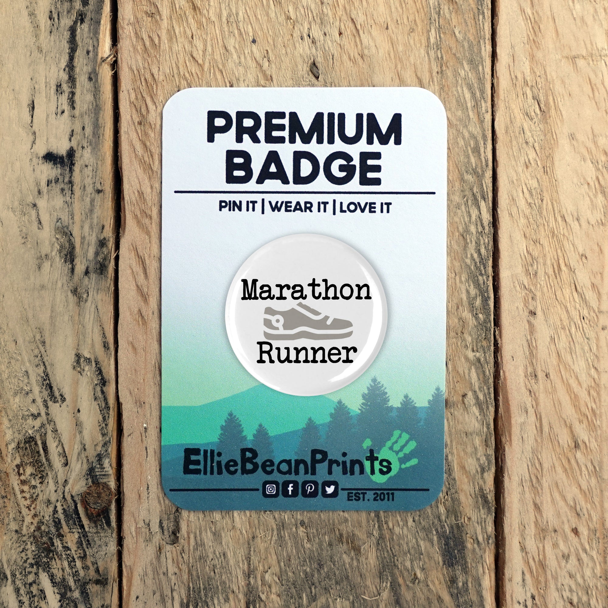 Marathon Runner Running Badge