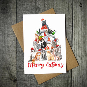 Merry Catmas Cat Lovers Christmas Card