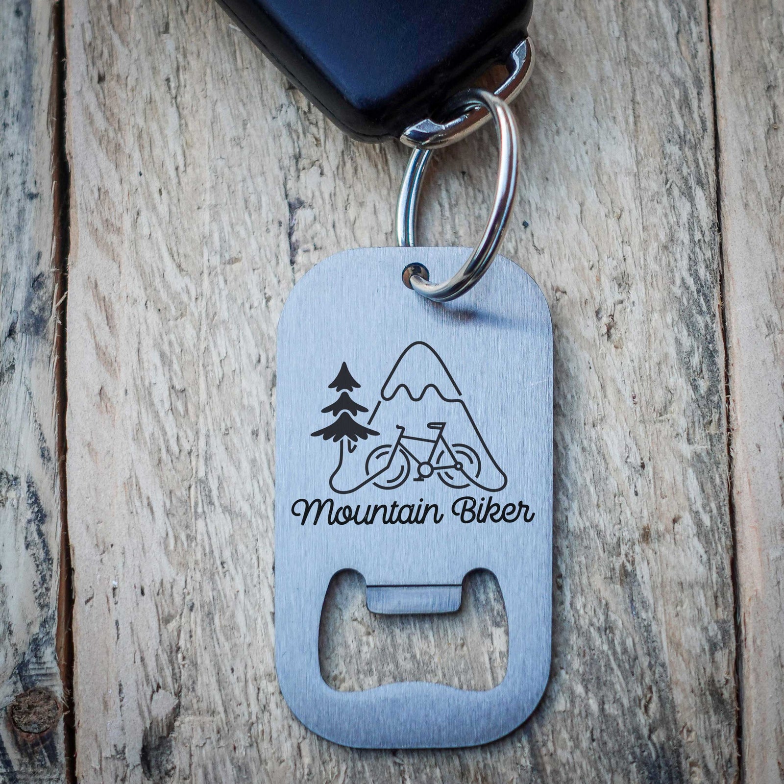 Mountain Biker Key Ring Bike Bottle Opener