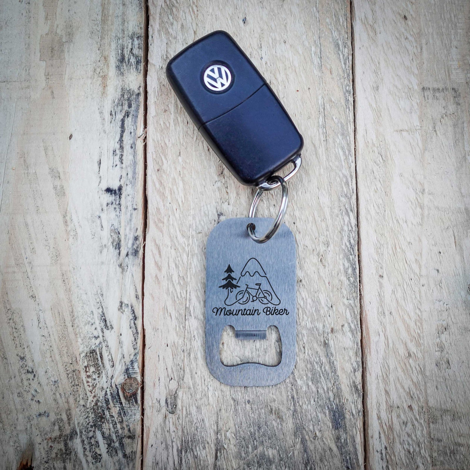 Mountain Biker Key Ring Bike Bottle Opener