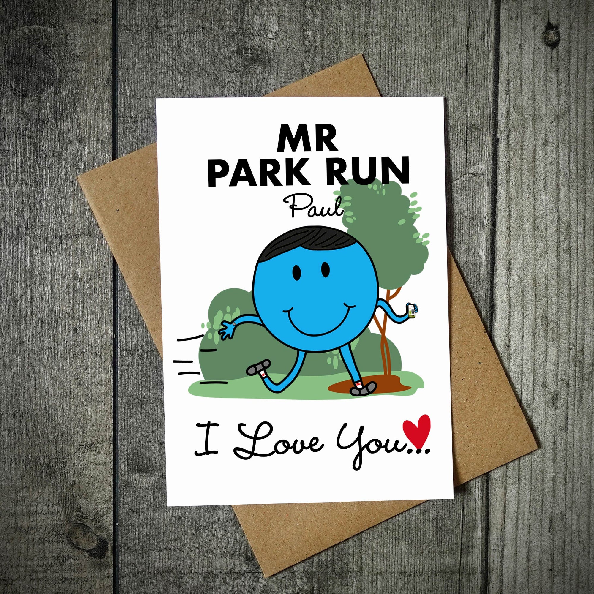 Personalised Mr Park Run Valentine's Card