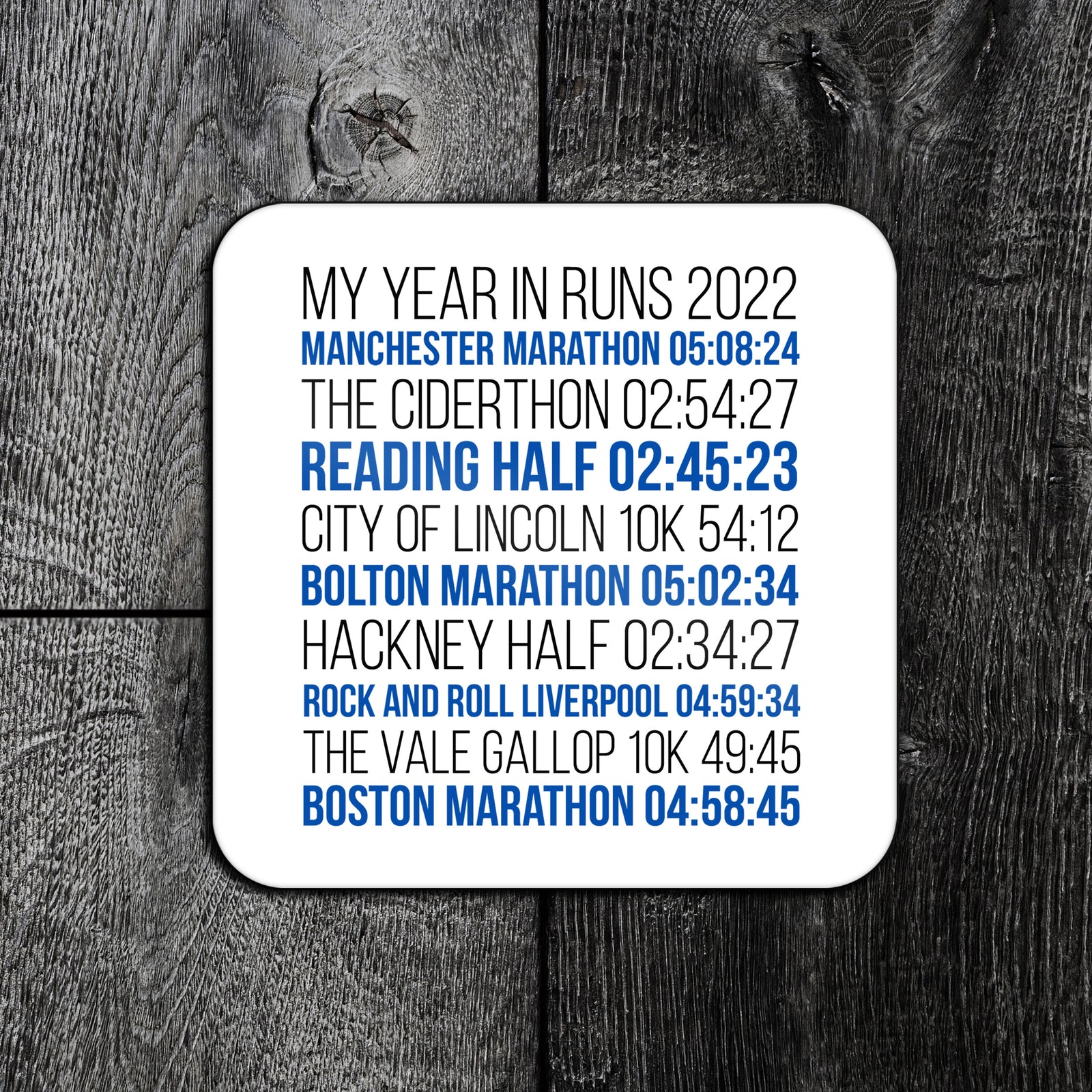 A Year In Runs Personalised Running Coaster