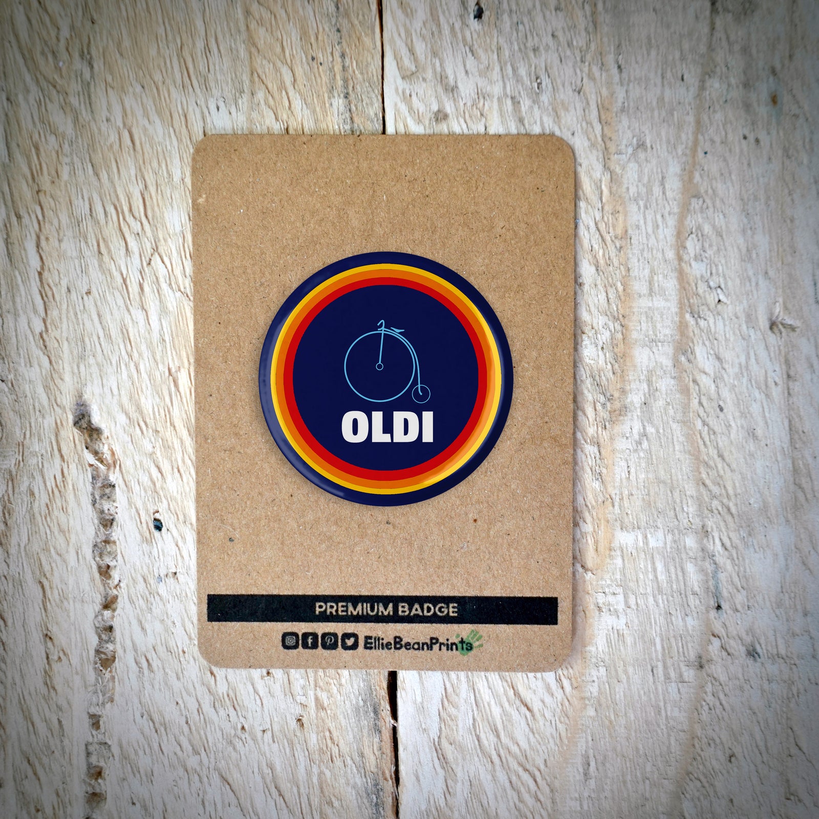 Oldi Bike Funny Cycling Badge