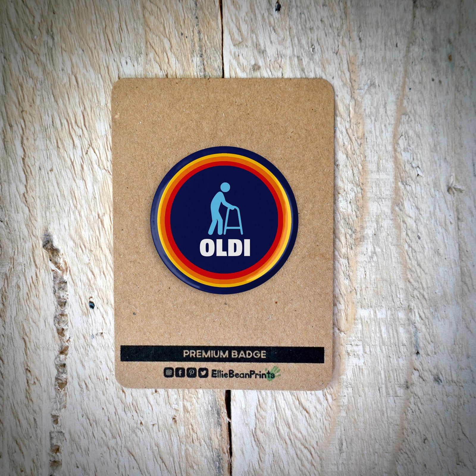 Oldi Man Funny Badge
