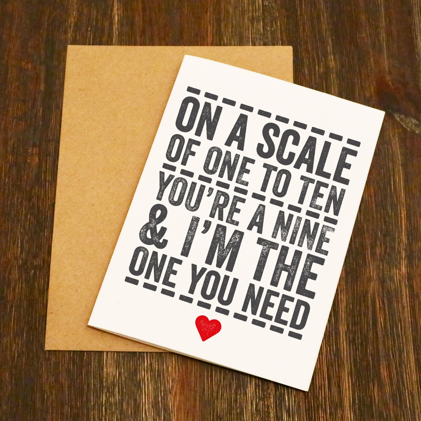 On A Scale Of One To Ten Valentine's Card