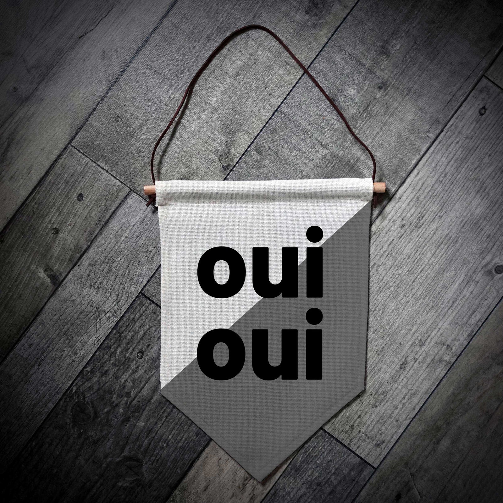 Oui Oui Linen Bathroom Pennant Flag