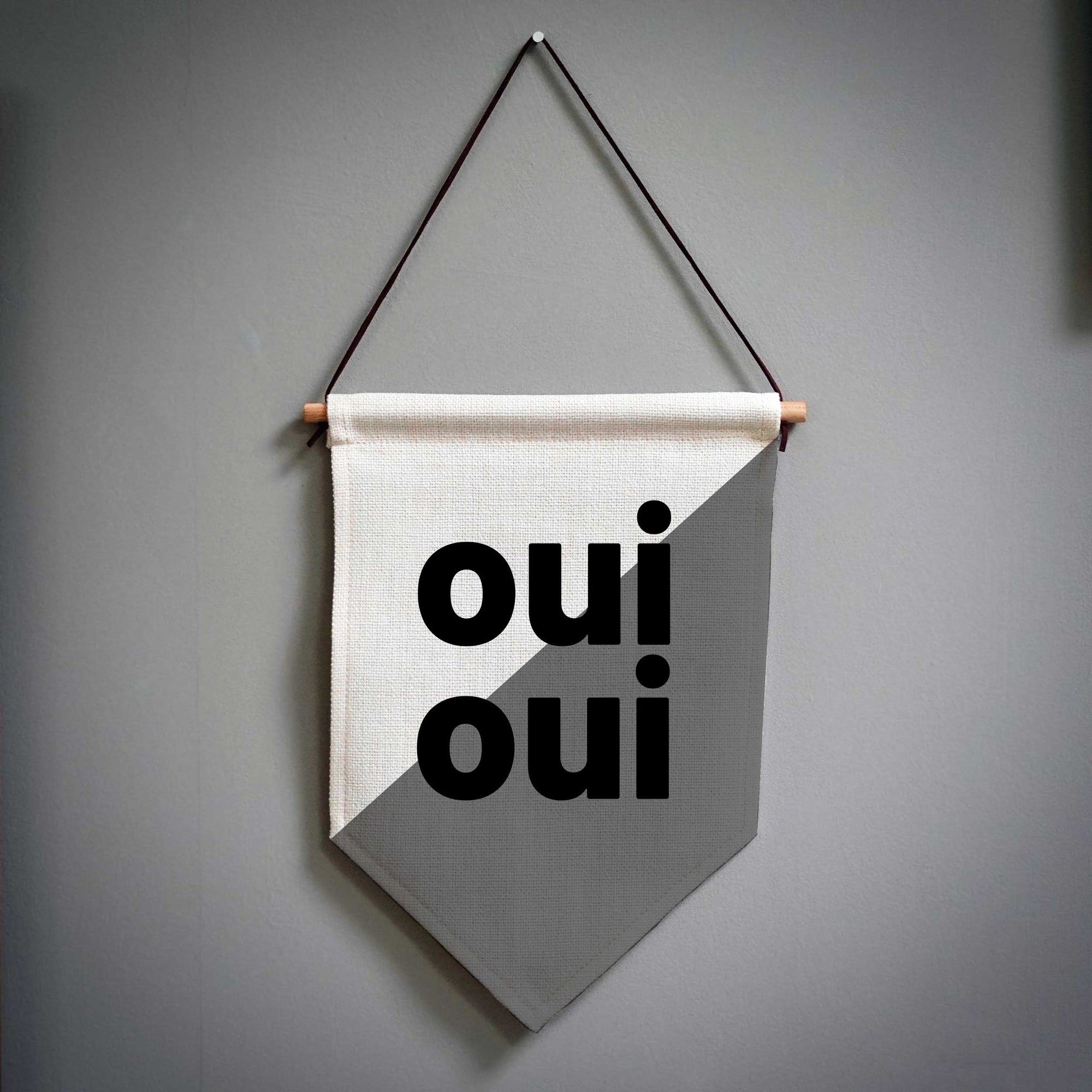 Oui Oui Linen Bathroom Pennant Flag