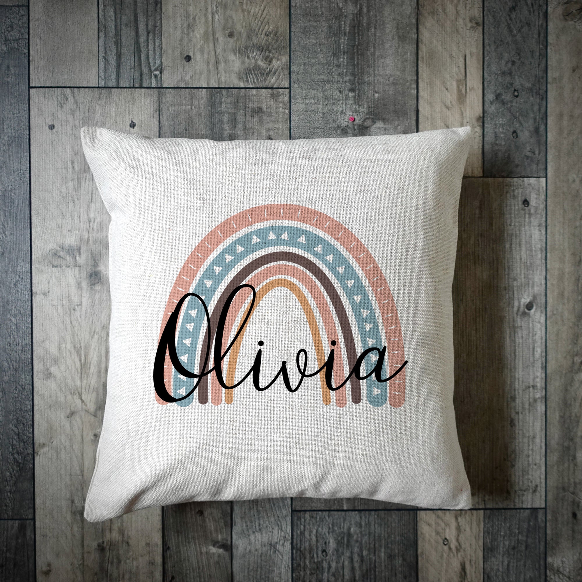 Personalised Boho Rainbow Cushion